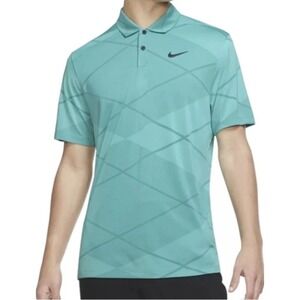 Nike Dri-FIT Vapor XXL Golf Polo Shirt Washed Teal DH0820-392 Geometric Argyle